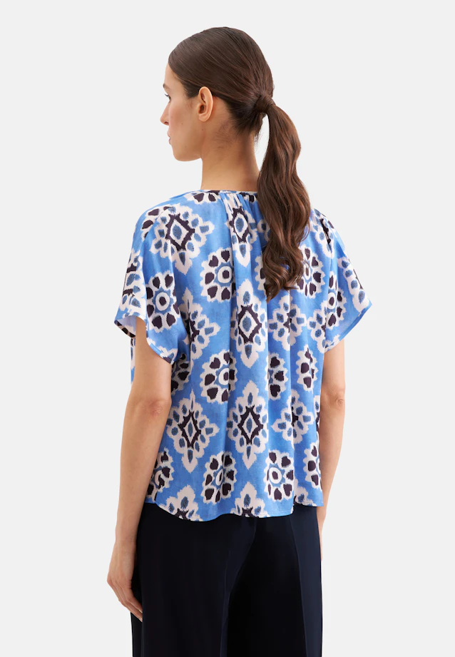 Satin blouse shirt in Mittelblau |  Seidensticker Onlineshop