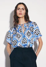 Satin blouse shirt in Mittelblau |  Seidensticker Onlineshop