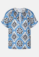 Satiniertes Blusenshirt in Mittelblau |  Seidensticker Onlineshop