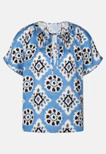 Satiniertes Blusenshirt in Mittelblau |  Seidensticker Onlineshop