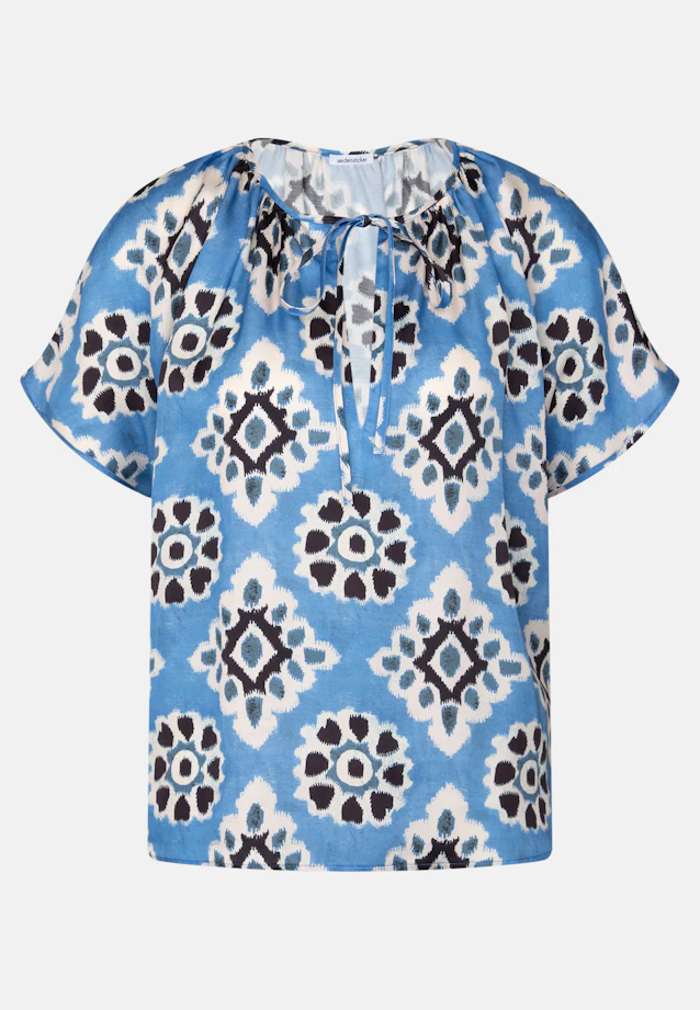 Satin blouse shirt in Mittelblau |  Seidensticker Onlineshop