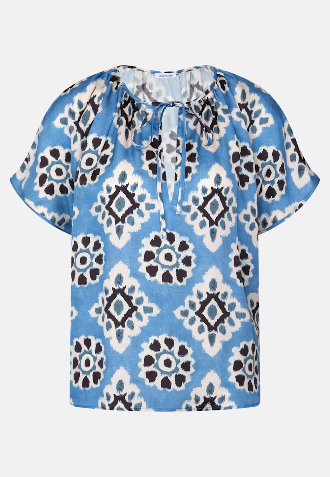 Satin blouse shirt in Mittelblau | Seidensticker online shop