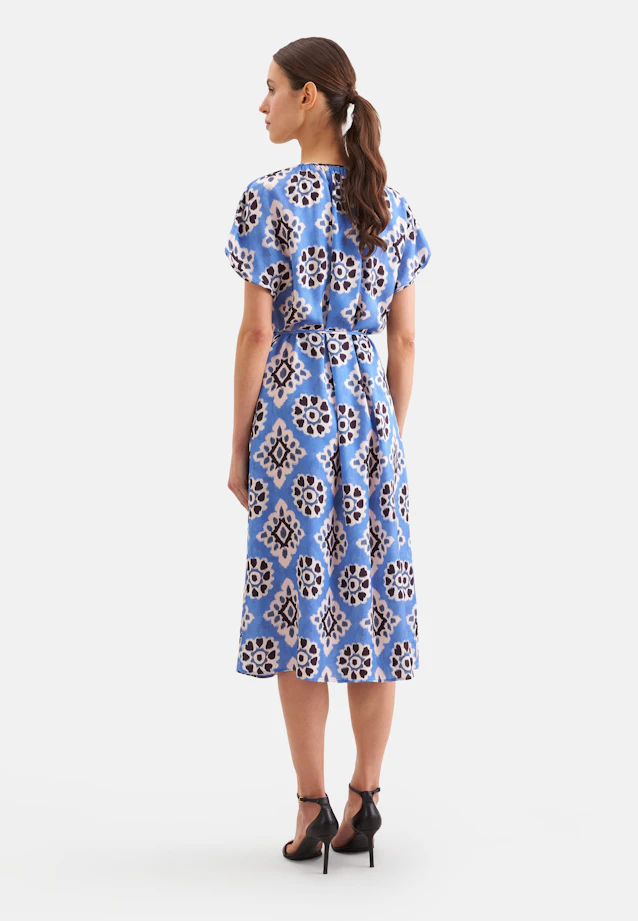 Satin blouse dress in Mittelblau |  Seidensticker Onlineshop