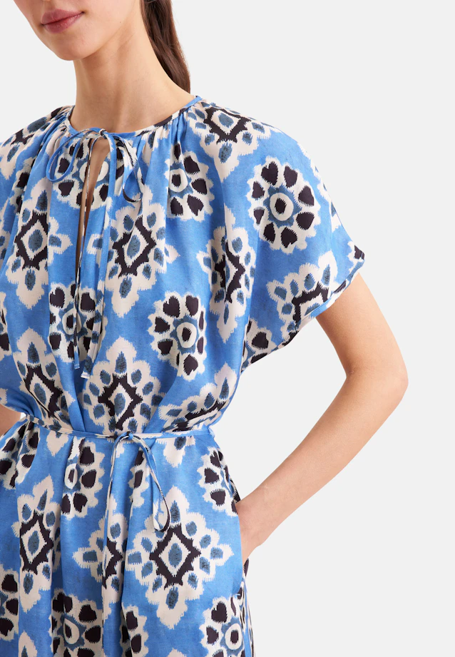 Satin blouse dress in Mittelblau |  Seidensticker Onlineshop