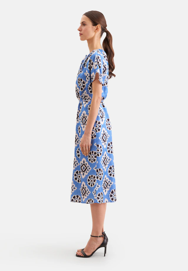 Satin blouse dress in Mittelblau |  Seidensticker Onlineshop