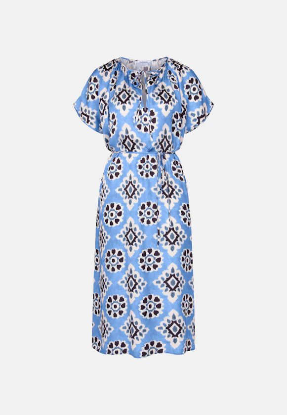 Satiniertes Blusenkleid in Mittelblau |  Seidensticker Onlineshop