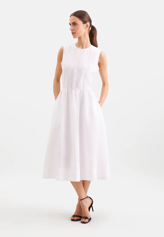 Ärmelloses Kleid aus 100% Leinen in Weiß | Seidensticker Onlineshop