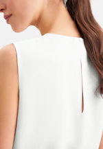 Ärmelloses Kleid aus 100% Leinen in Weiß |  Seidensticker Onlineshop