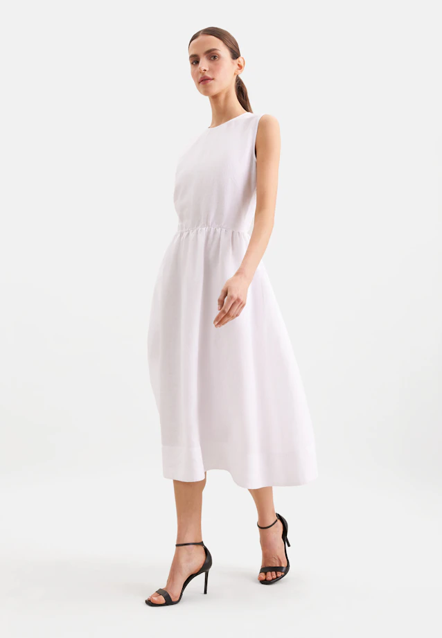 Ärmelloses Kleid aus 100% Leinen in Weiß |  Seidensticker Onlineshop