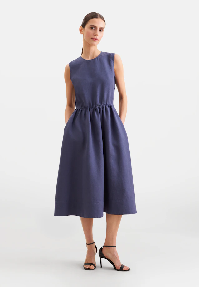 Ärmelloses Kleid aus 100% Leinen in Mittelblau |  Seidensticker Onlineshop