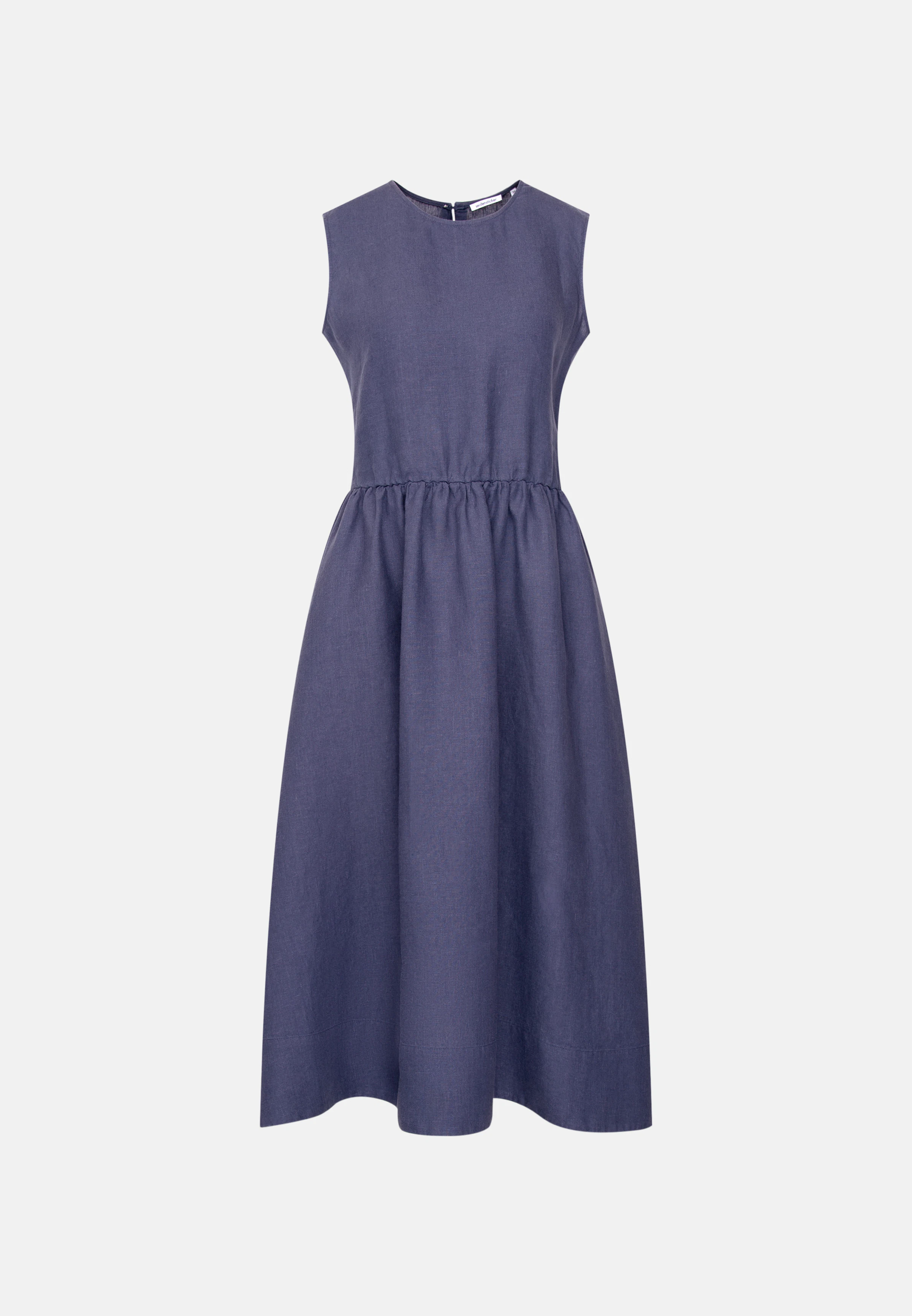 Women Sleeveless dress made of 100% linen mittelblau | Seidensticker