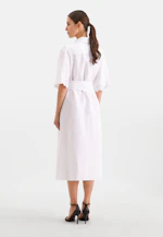 Shirt dress with embroidery and waist belt made of 100% linen in Weiß |  Seidensticker Onlineshop