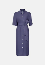 Robe-chemise brodée et ceinture de taille en 100 % lin in Bleu Moyen |  Seidensticker Onlineshop