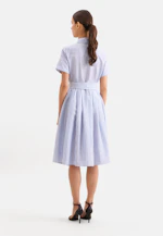Hemdblusenkleid mit schwingendem Rock aus Leinen Mix, slim in Hellblau |  Seidensticker Onlineshop