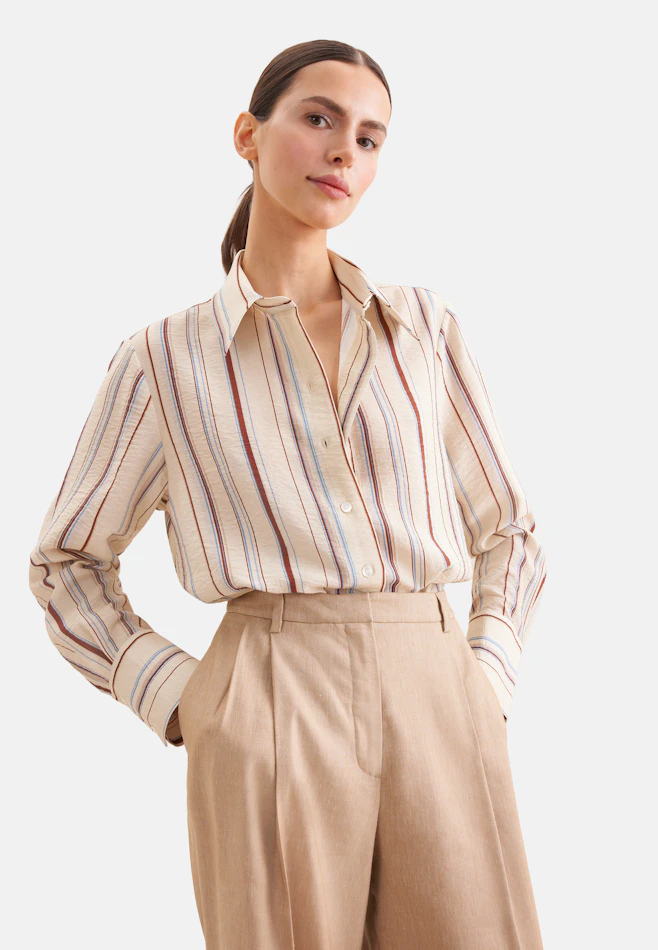 Fließende Hemdbluse aus Viskose Mix in Beige | Seidensticker Onlineshop