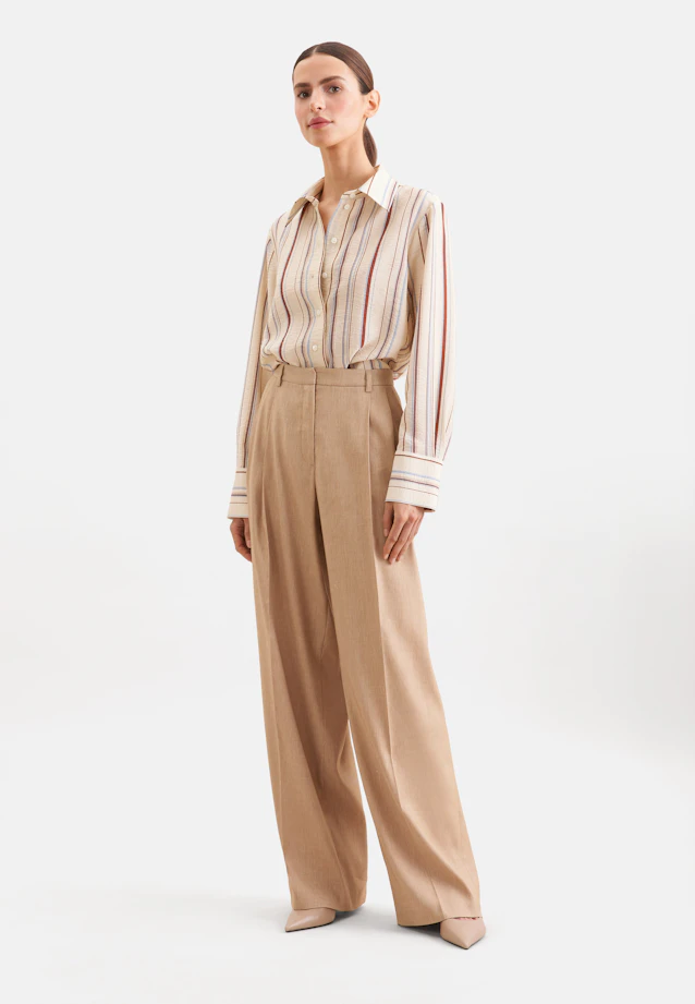 Fließende Hemdbluse aus Viskose Mix in Beige |  Seidensticker Onlineshop