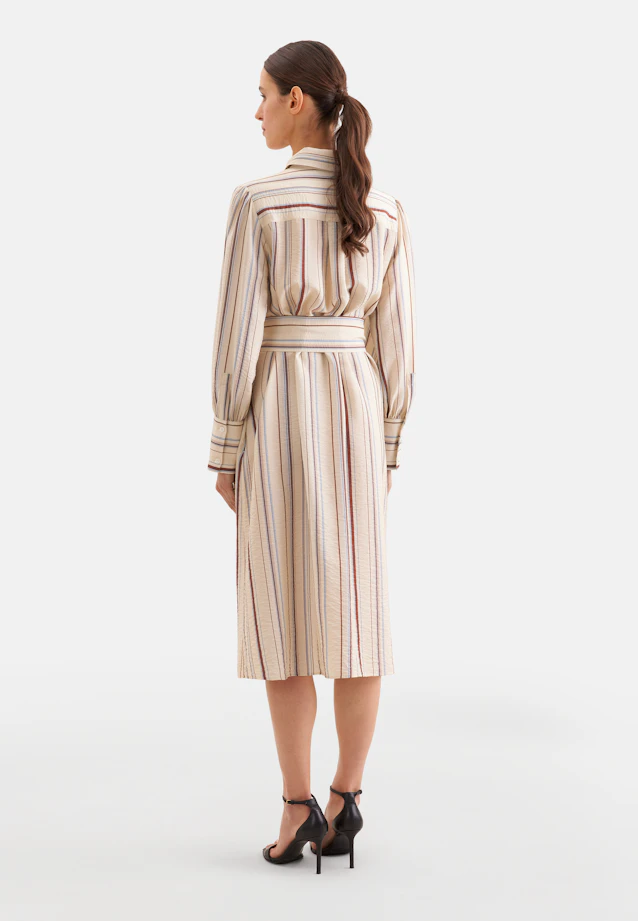 Fliessendes Hemdblusenkleid aus Viskose Mix in Beige |  Seidensticker Onlineshop