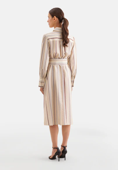 Fliessendes Hemdblusenkleid aus Viskose Mix in Beige |  Seidensticker Onlineshop