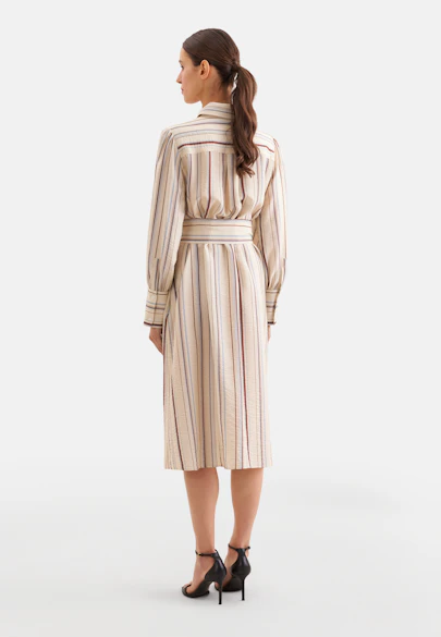 Flowing shirt dress made of viscose mix in Beige |  Seidensticker Onlineshop