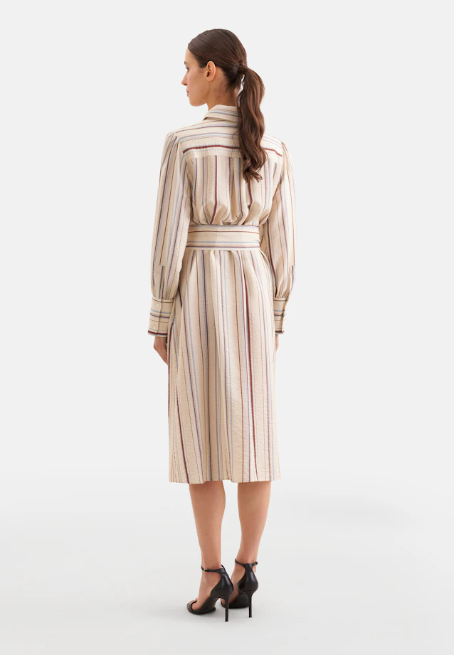 Fliessendes Hemdblusenkleid aus Viskose Mix in Beige |  Seidensticker Onlineshop