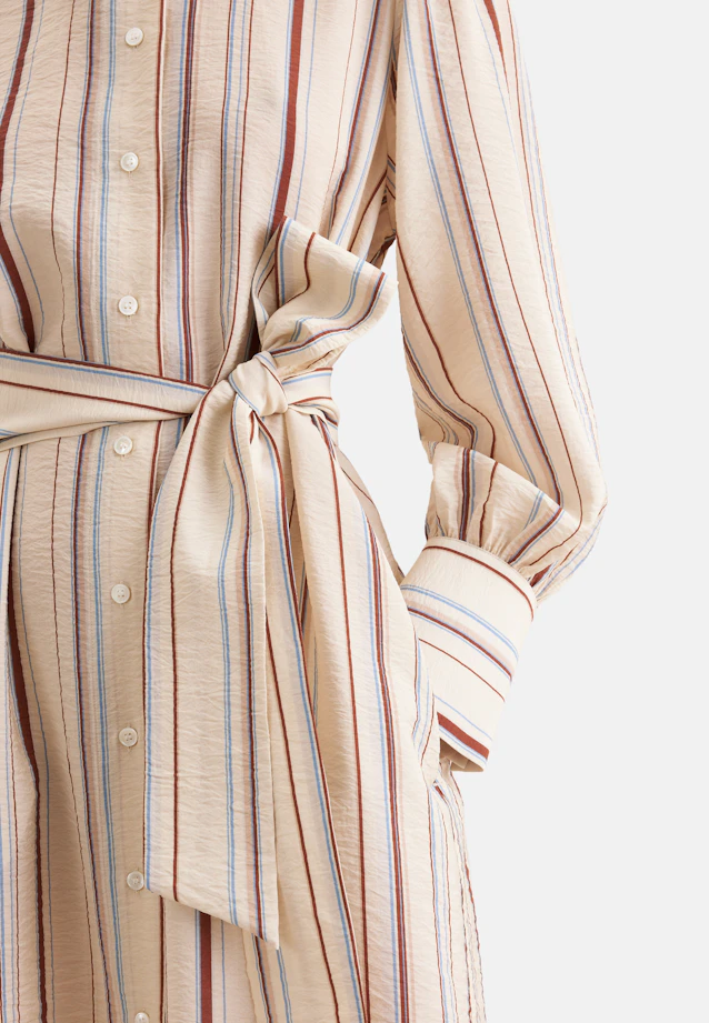 Fliessendes Hemdblusenkleid aus Viskose Mix in Beige |  Seidensticker Onlineshop