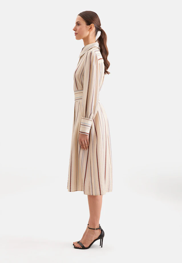 Fliessendes Hemdblusenkleid aus Viskose Mix in Beige |  Seidensticker Onlineshop
