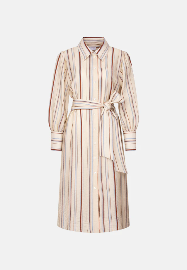Fliessendes Hemdblusenkleid aus Viskose Mix in Beige |  Seidensticker Onlineshop
