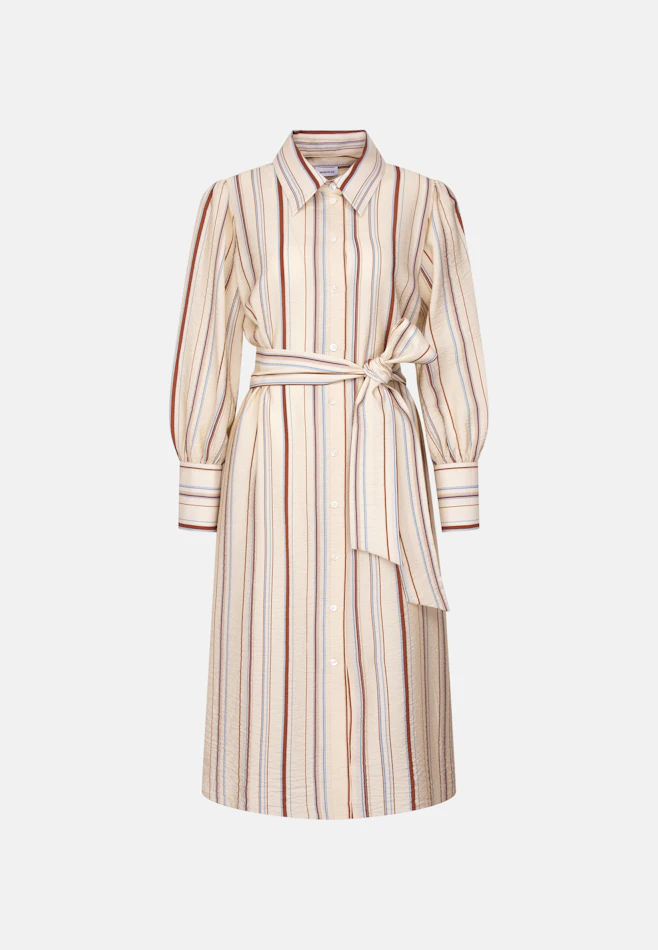 Fliessendes Hemdblusenkleid aus Viskose Mix in Beige | Seidensticker Onlineshop