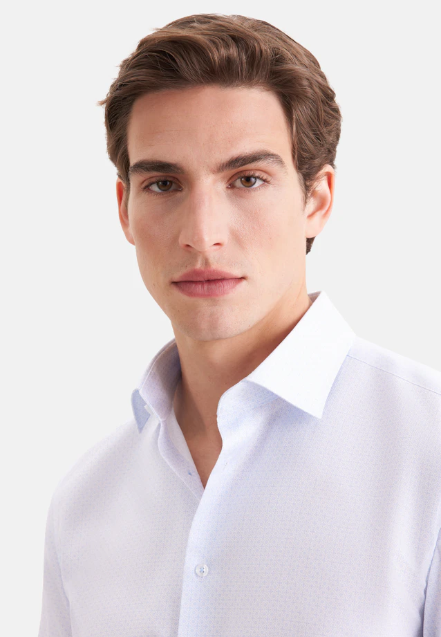 Slim Business Hemd Druck in Hellblau |  Seidensticker Onlineshop
