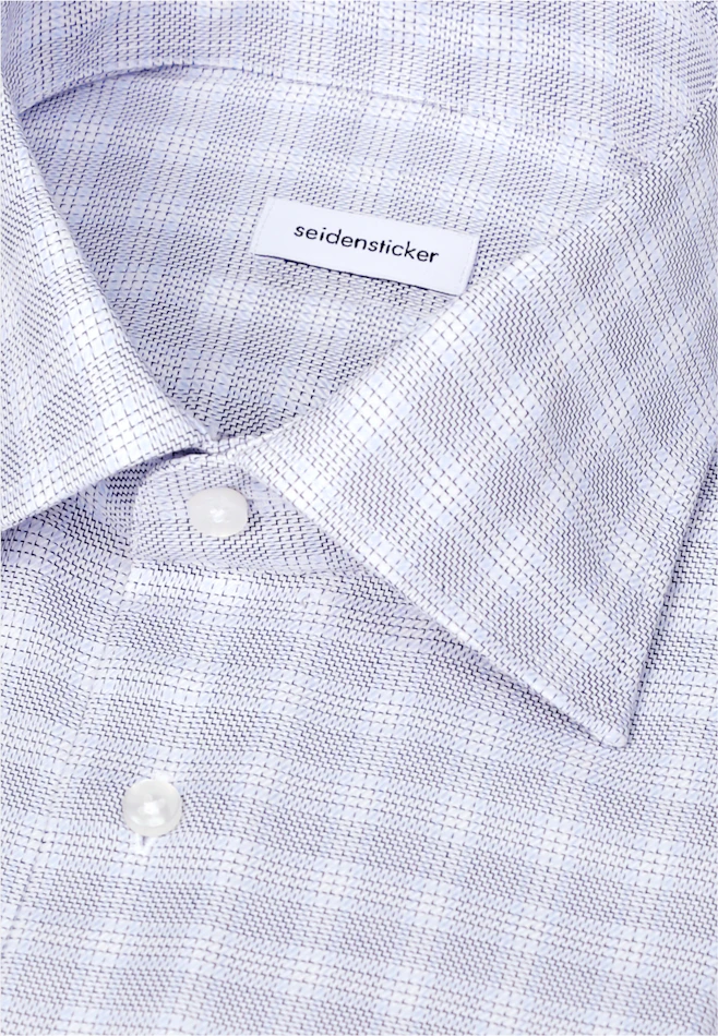 Slim Business Hemd Karo in Mittelblau | Seidensticker Onlineshop