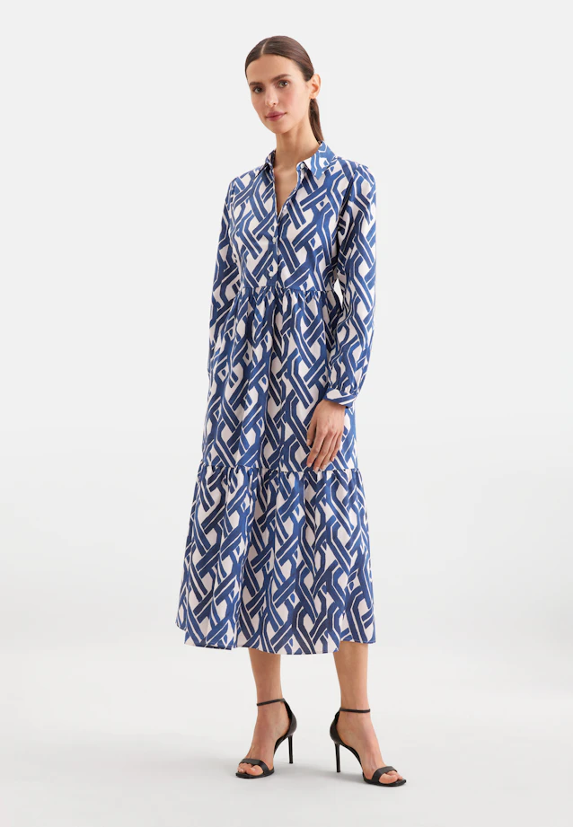 Stufenkleid aus Baumwoll Stretch in Mittelblau |  Seidensticker Onlineshop