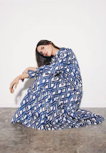Tiered dress made of stretch cotton in Mittelblau |  Seidensticker Onlineshop