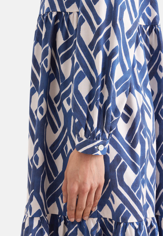 Stufenkleid aus Baumwoll Stretch in Mittelblau |  Seidensticker Onlineshop
