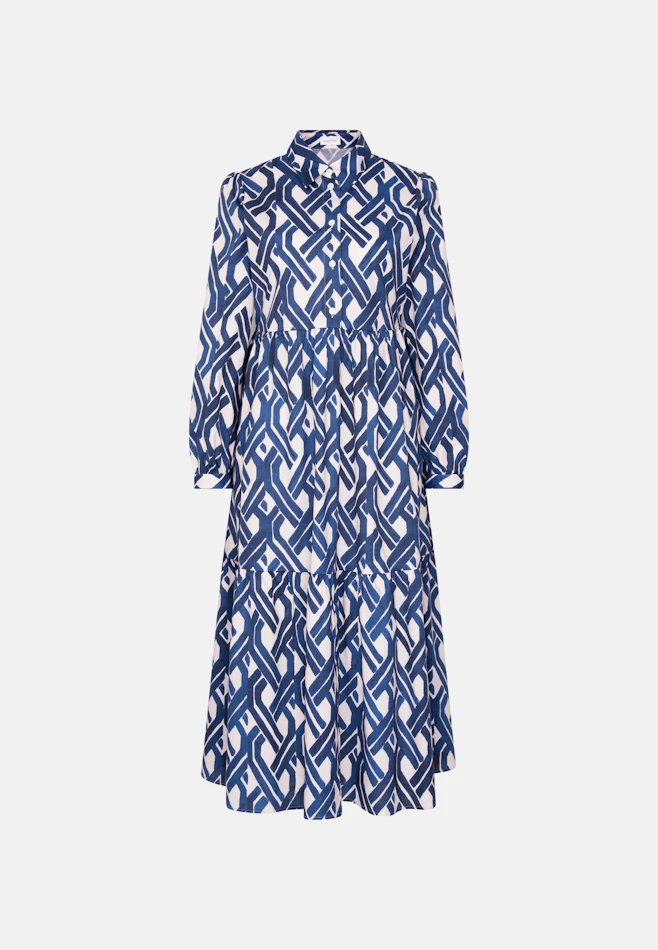 Tiered dress made of stretch cotton in Mittelblau | Seidensticker online shop