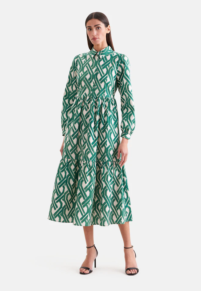 Stufenkleid aus Baumwoll Stretch in Grün | Seidensticker Onlineshop