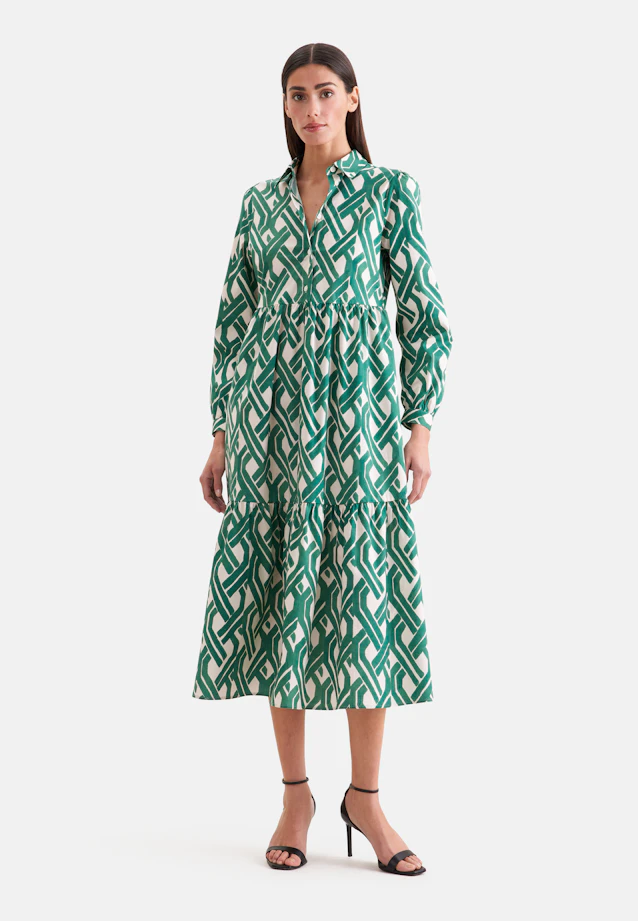 Stufenkleid aus Baumwoll Stretch in Grün |  Seidensticker Onlineshop