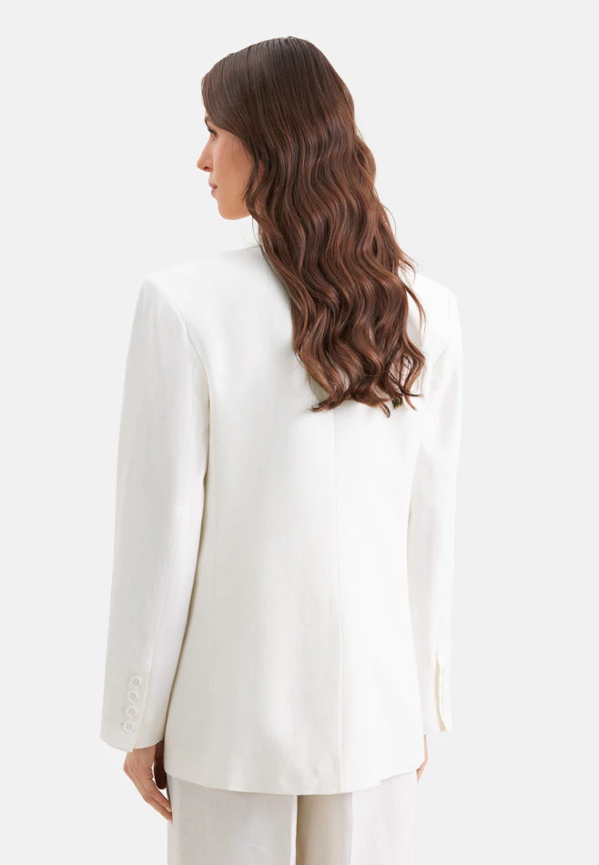 Zweireihiger Blazer mit Pattentaschen aus 100% Leinen in Weiß | Seidensticker Onlineshop