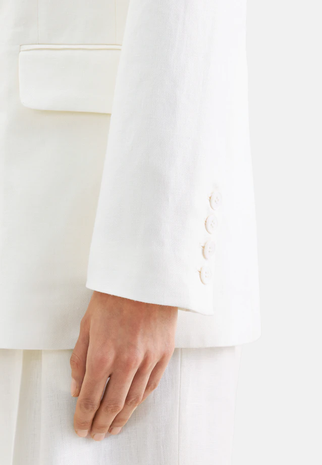 Blazer croisé avec poches à rabats en 100 % lin in Blanc |  Seidensticker Onlineshop