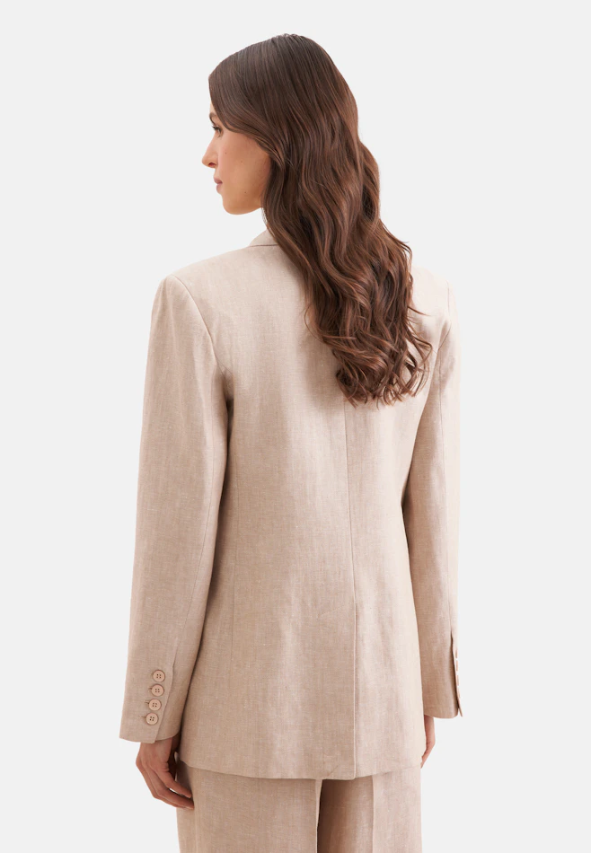 Blazer croisé avec poches à rabats en 100 % lin dans Beige | Boutique en ligne Seidensticker
