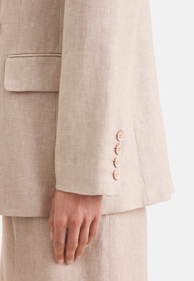 Zweireihiger Blazer mit Pattentaschen aus 100% Leinen in Beige |  Seidensticker Onlineshop