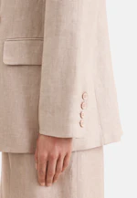 Zweireihiger Blazer mit Pattentaschen aus 100% Leinen in Beige |  Seidensticker Onlineshop