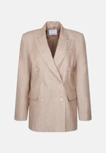 Zweireihiger Blazer mit Pattentaschen aus 100% Leinen in Beige |  Seidensticker Onlineshop