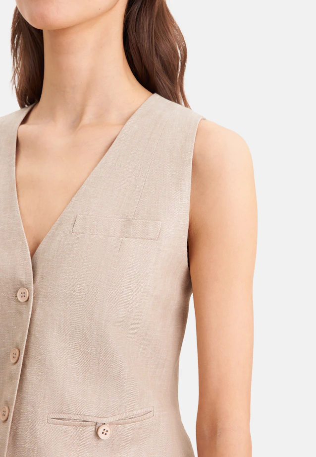Gilet de costume en 100 % lin in Beige |  Seidensticker Onlineshop