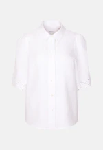 Half-sleeved shirt blouse with embroidery made of 100% linen in Weiß |  Seidensticker Onlineshop
