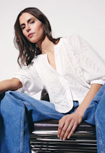 Embroidery tunic with raglan sleeves in Weiß |  Seidensticker Onlineshop