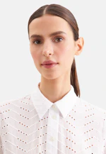 Stickerei Hemdblusenkleid mit schwingendem Rock, slim in Weiß |  Seidensticker Onlineshop
