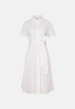 Stickerei Hemdblusenkleid mit schwingendem Rock, slim in Weiß |  Seidensticker Onlineshop