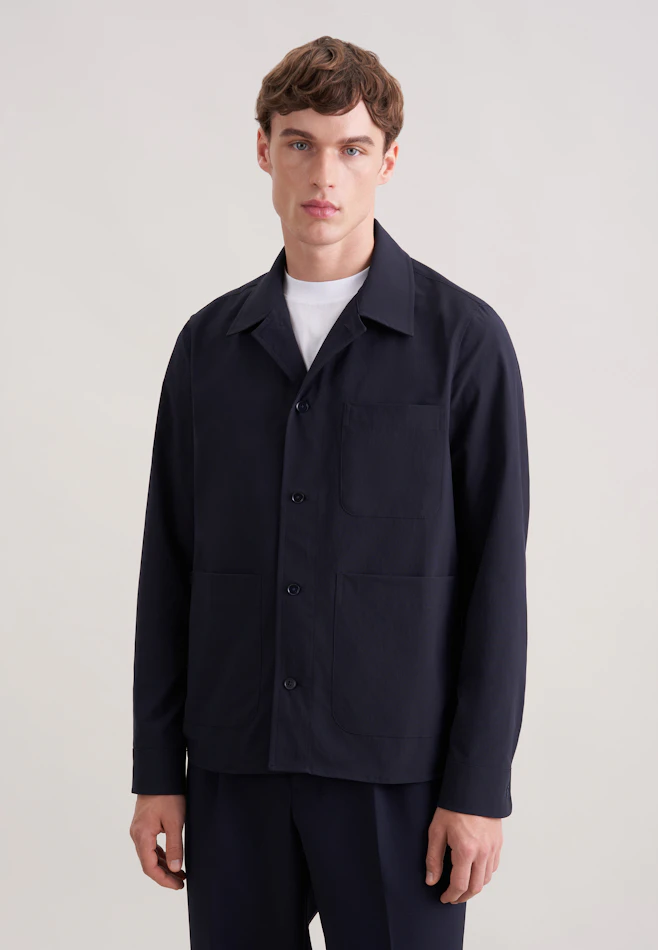Regular Jacke Uni in Dunkelblau | Seidensticker Onlineshop
