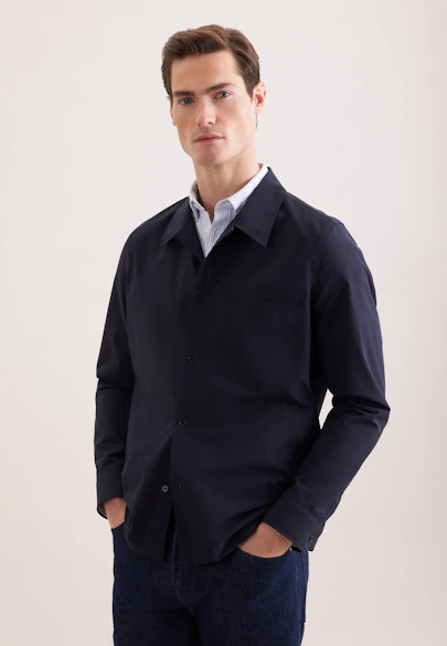 Regular Casual shirt Uni in Dunkelblau |  Seidensticker Onlineshop