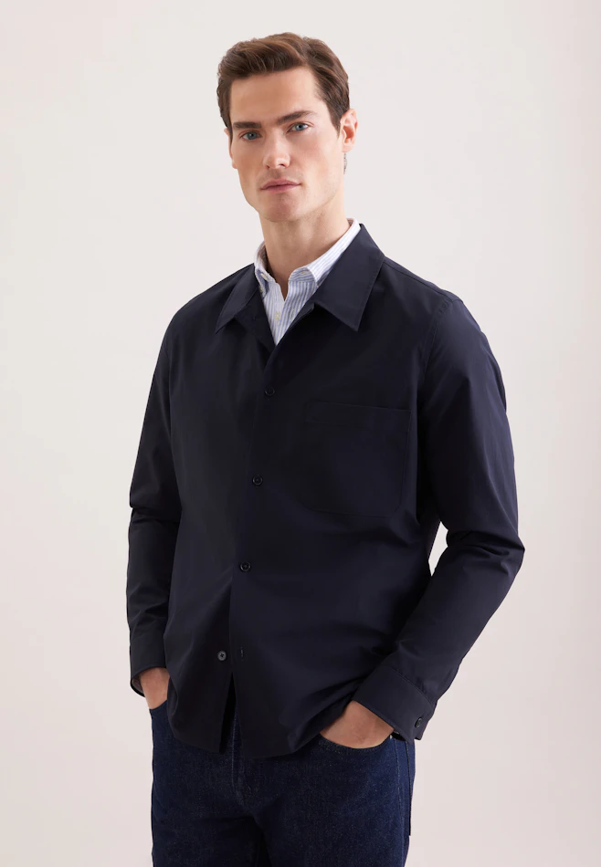 Regular Casual Hemd Uni in Dunkelblau | Seidensticker Onlineshop